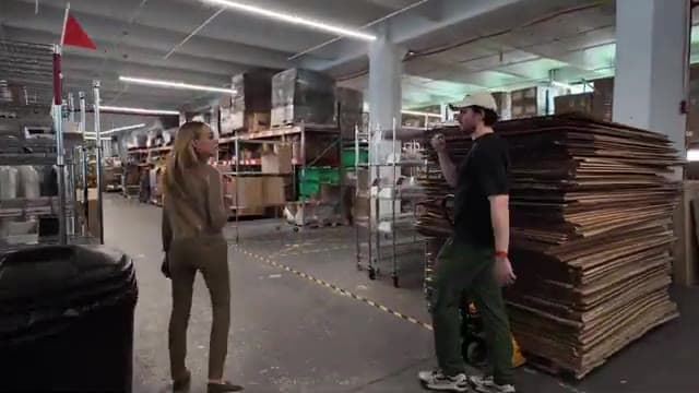 Ultra founder Jonathan Hurst showing Very Frontier the Highline Commerce warehouse where its robots pack orders